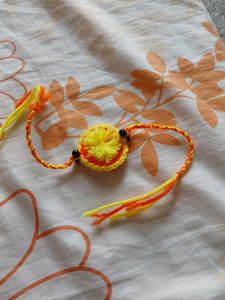 Handmade Rakhi - Yellow &amp; Orange