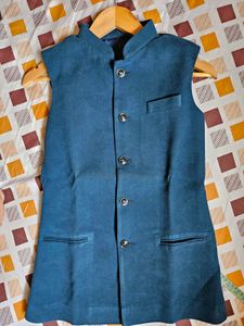 Men Solid Terry Ethnic Jacket