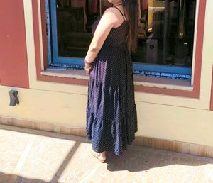 Polka Dot Tiered Maxi Dress