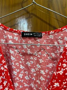 SHEIN Red Floral Maxi Dress