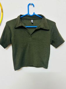 Green Crop Top