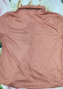 Korean Pattern Orange Checker Shirt
