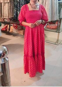 New Pink Floral Midi Dress