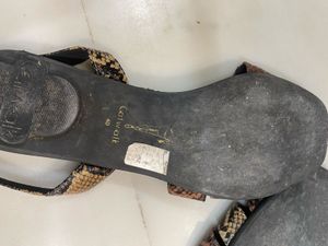 Snakeskin Print Slide Sandals