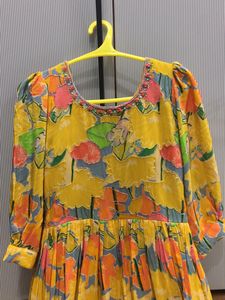 Floral Yellow Midi Dress