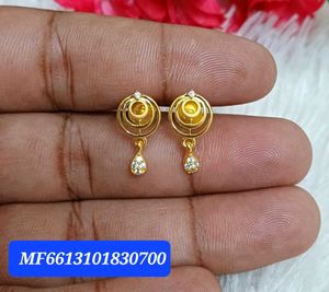 silver 92.5 Golden Jhumka Earrings
