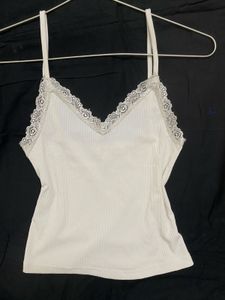 White LACE CAMI TOP