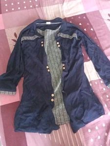 Stylish Blue Button-Up Cardigan