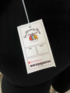 Black Front Buttoned Ribbed Top