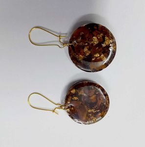 Real Rose Preserved Circle Earrings