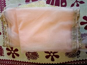 Brand New Net Peach Colour Saree