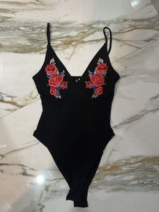 H&M Floral Embroidered Bodysuit