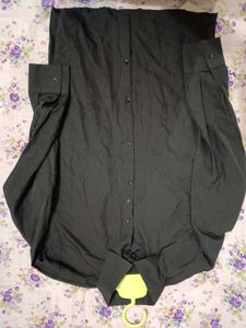 Black Button Up T Shirt