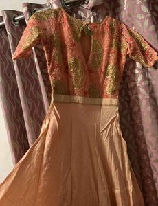 Elegant Peach Ethnic Gown