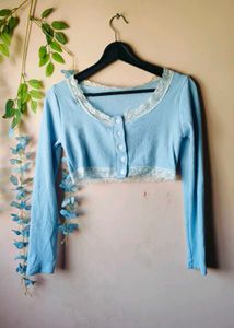Asthetic Blue Lace Top