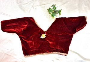 Elegant Maroon Velvet Blouse