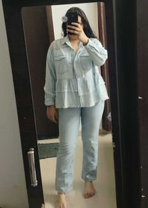 Zara Lightwashed Denim Shirt Aka Jacket