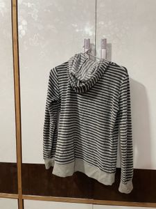 Striped Zip-Up Hoodie pajama set