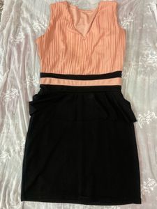 peach black dress