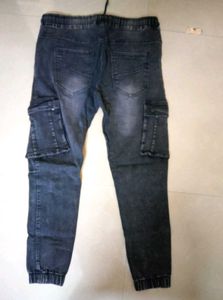 Denim Cargo Joggers