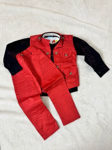 Boys' Red Vest Clothing Set