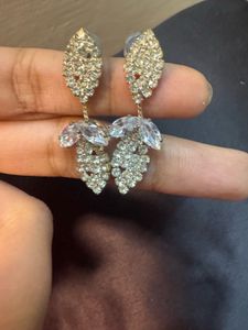 Sparkling Crystal Leaf Earrings