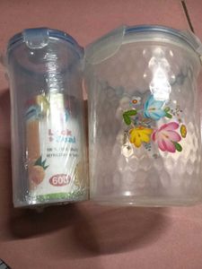Two Plastic Container &amp;One Normal Dabba