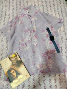 Lavender 3/4 Sleeves Shirt