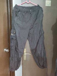 Black  parachute Cargo Pants