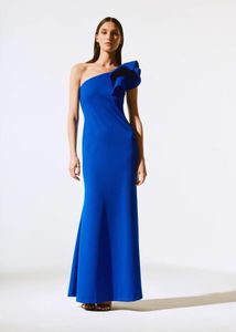 Elegant Blue One-Shoulder Gown