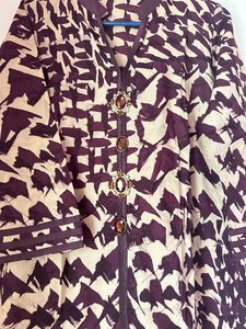 Dark Purple And Cream Kurta