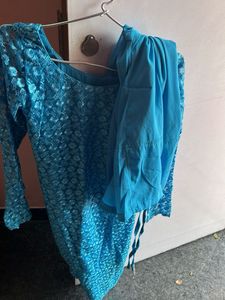 Blue Salwar Top &amp; Botton