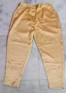 golden soft satin pants