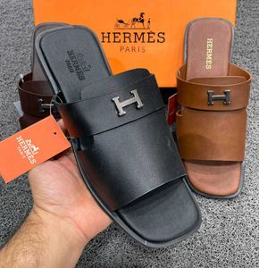 Hermes Men's Stylish Brown Sandals
