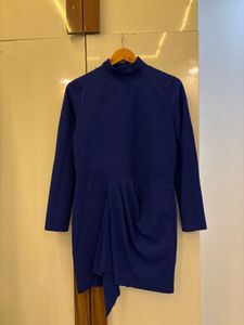 Blue Turtleneck Dress