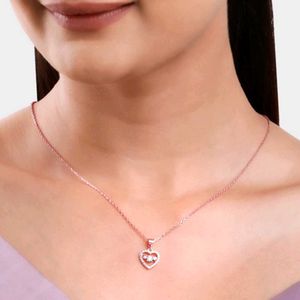 Giva 925 Silver Chain+Pendant (Rose Gold Color)