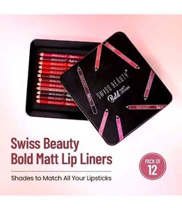 Bold Matte Lipliner Pack Of 12 Pcs