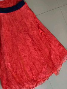 Girl's Coral Rose Print Dress