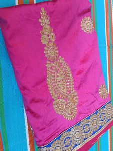 Pink Embroidered Dress Material