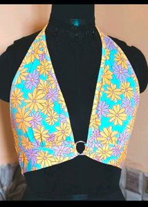 Floral Halter Crop Top Size 34 to 36 inches