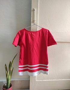 Striped Drop Shoulder Cotton Tshirt
