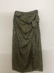 Animal Print Wrap Skirt