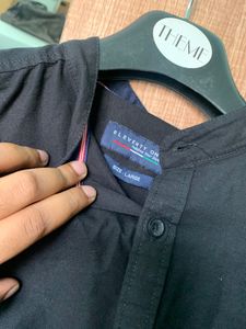 Men’s Black chinese collar Shirt ( Size L )