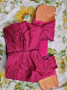 Pink Saree with Blouse