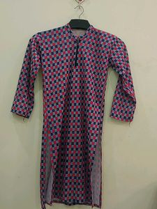 Checkered Print Kurta