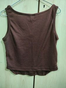 Brown 🤎 Crop N Sleeves Top