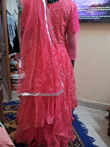 Elegant Pink Embroidered Anarkali Suit