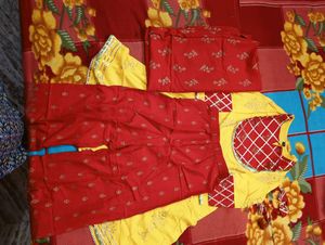 Yellow Flair Kurti With Plazo