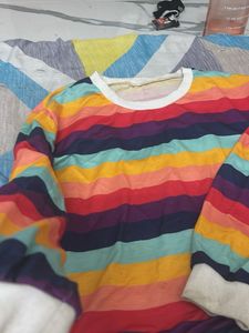 Rainbow Striped Long Sleeve Top