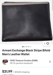 Armani Exchange Black Leather Wallet